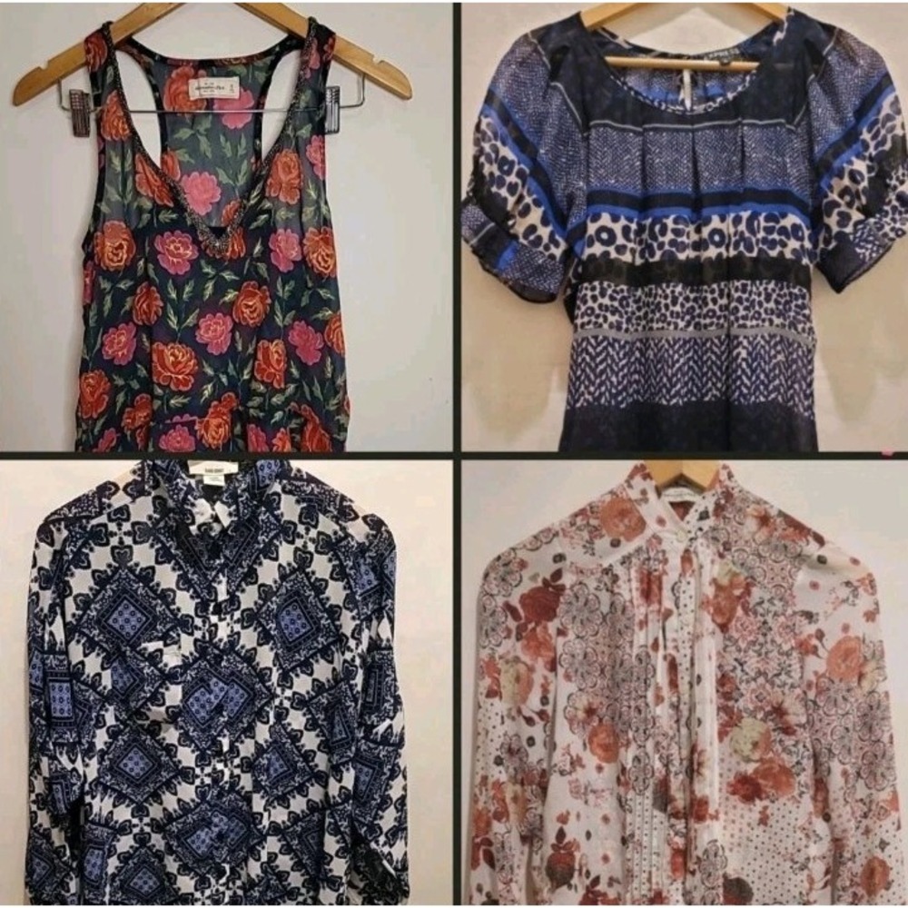 Abercrombie Women's Sheer Top Size XS Small PS Floral Career‎ Mix Brands Lot